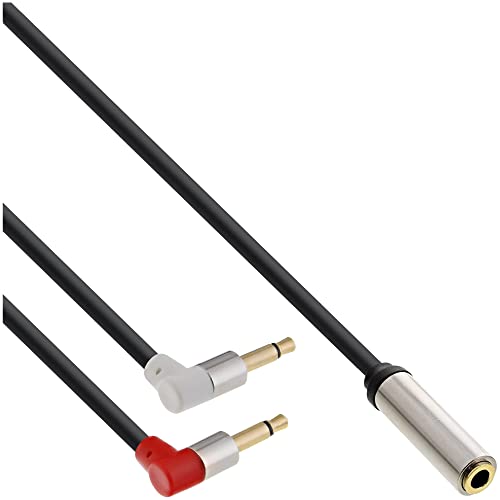 InLine 99251 Slim Audio Kopfhörer Flugzeug-Adapterkabel, 2x 3,5mm Klinke ST an 3,5mm Klinke BU 3pol., 0,15m von InLine