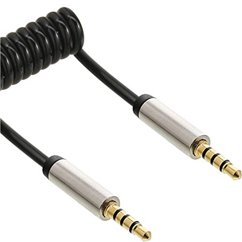 InLine 99271 Slim Audio Spiralkabel Klinke 3,5mm ST/ST, 4-polig, Stereo, 1m von InLine