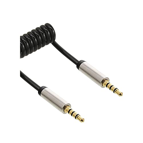 InLine 99272 Slim Audio Spiralkabel Klinke 3,5mm ST/ST, 4-polig, Stereo, 2m von InLine