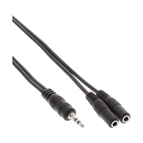 InLine 99300B Klinken Y-Kabel, 3,5mm Klinke Stecker an 2x 3,5mm Klinke Buchse, Stereo, 2m von InLine