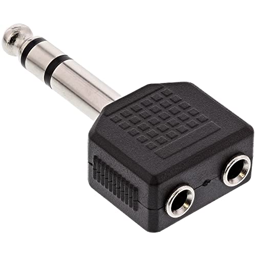 InLine 99304 Audio Adapter, 6,3mm Klinke Stecker Stereo an 2x 3,5mm Klinke Buchse Stereo von InLine