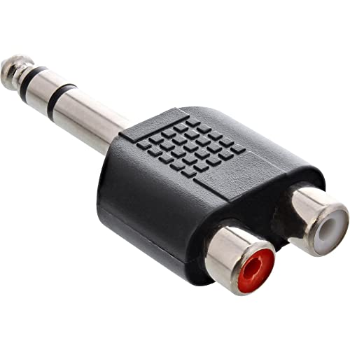 InLine 99323 Audio Adapter, 6,3mm Klinke Stecker auf 2x Cinch Buchse, Stereo, 1 Stück von InLine