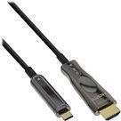 InLine - Adapterkabel - USB-C männlich zu HDMI männlich - 15,0m - Hybrid Kupfer/Kohlefaser - Schwarz - rund, Active Optical Cable (AOC), unterstützt 4K 60 Hz (3840 x 2160), unterstützt 4K 60 Hz (4096 x 2160) (64215A) von InLine