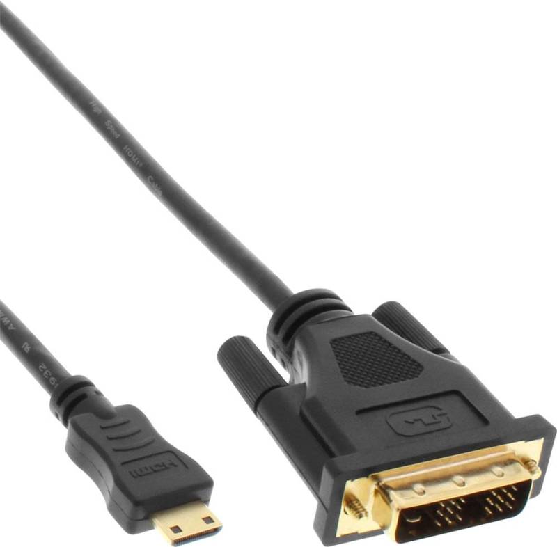 InLine - Adapterkabel - mini HDMI männlich zu DVI-D männlich - 3,0m - abgeschirmt - Schwarz (17473P) von InLine