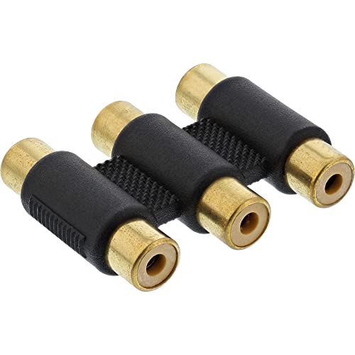 InLine Audio/Video Adapter, 3x Cinch Buchse auf 3x Cinch Buchse, vergoldet von InLine