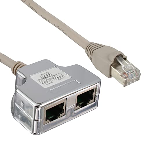 InLine Cat.5e T-Adapter (Port Doppler), RJ45 Stecker an 2x RJ45 Buchse, 0,15m von InLine