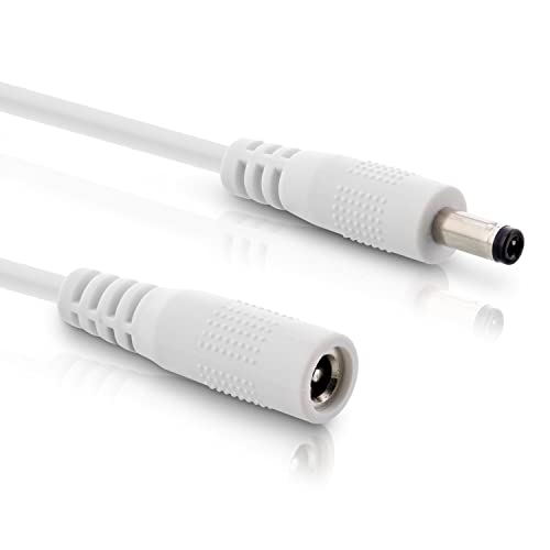 InLine - DC Verlängerungskabel, Universal Netzteil Verlängerungskabel für LED Streifen, Überwachungskameras, Drucker, Router, Switches uvm., DC Stecker/Buchse 5,5 x 2,1mm, weiß, 3m von InLine