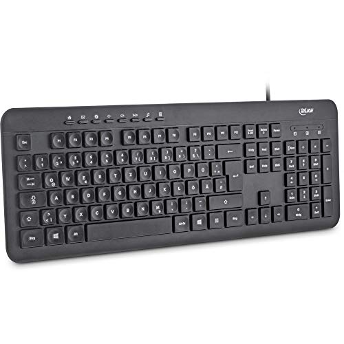 InLine Design Keyboard, Tastatur, USB-Kabel, Flache Tasten, DE Layout, schwarz, 55369A von InLine