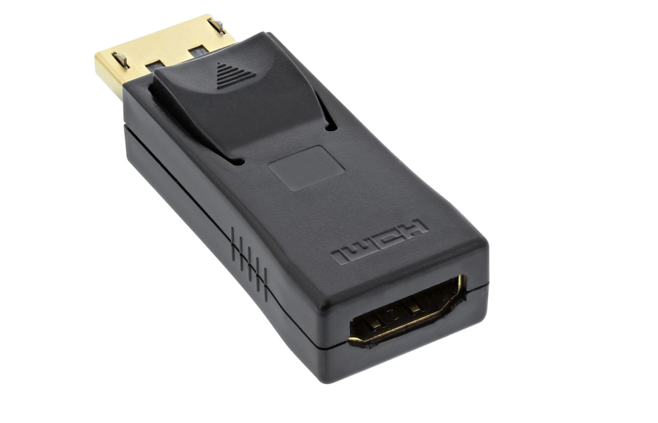 InLine DisplayPort Adapter, DisplayPort Stecker auf HDMI Buchse, 4K2K, mit Audio, schwarz von InLine