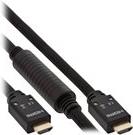 InLine High Speed HDMI - HDMI mit Ethernetkabel - HDMI (M) bis HDMI (M) - 20,0m - dreifach abgeschirmtes Twisted-Pair-Kabel - Schwarz - geformt, 4K Unterst�tzung, aktiv (17520A) von InLine