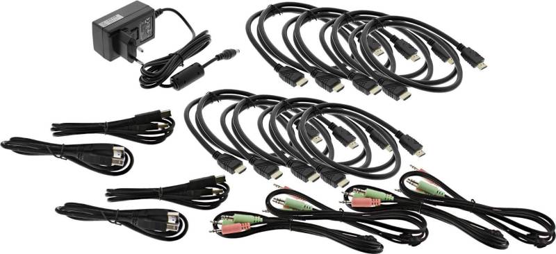 InLine KVM Desktop Switch - 4-fach - Dual Monitor - HDMI - 4K - USB 3.0 - Audio (62654I) von InLine