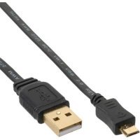InLine Micro-USB 2.0 Flachkabel USB-A Stecker an Micro-B Stecker schwarz 1m von InLine