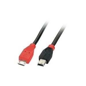 Lindy - USB-Kabel - 5-polig Micro-USB Typ B (M) - Mini-USB, Typ B (M) - 1,0m (USB2.0 OTG) - geformt - Schwarz (31718) von Lindy