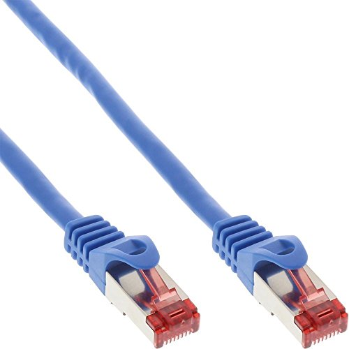 InLine Netzwerkkabel 0.50m, S/FTP (PiMf), Cat.6 Patchkabel, Gigabit LAN, Netzwerk, Ethernet, 250MHz, PVC, Kupfer, blau von InLine