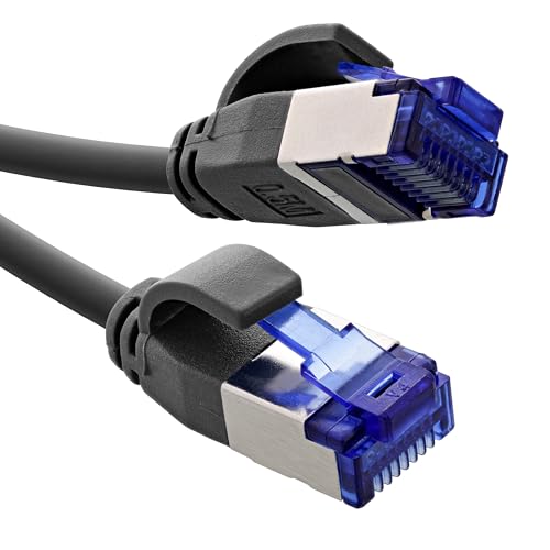 InLine Netzwerkkabel 1m, S/FTP, TPE (LSZH), Cat.6A Patchkabel, 500Mhz, slim, Gigabit LAN, Netzwerk, Ethernet, Kupfer, PoE, schwarz, 74901S von InLine