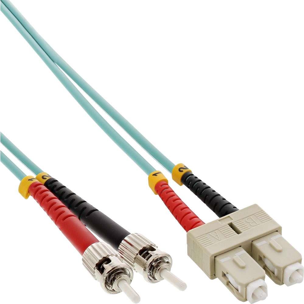 InLine - Netzwerkkabel - SC multi-mode (S) bis ST multi-mode (S) - 25,0m - Glasfaser - 50/125 Mikrometer - OM3 - halogenfrei - Türkis (82525O) von InLine