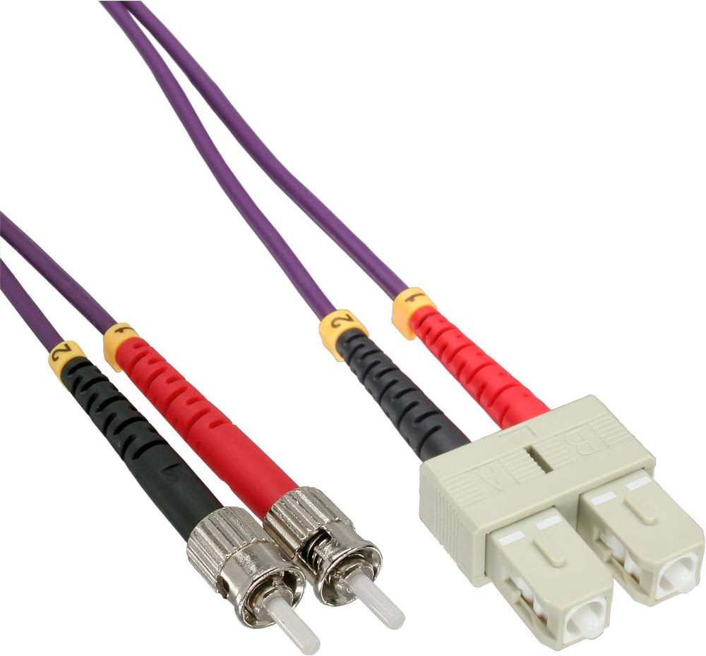 InLine - Netzwerkkabel - SC multi-mode (S) bis ST multi-mode (S) - 25,0m - Glasfaser - 50/125 Mikrometer - OM4 - halogenfrei - Violett (82525P) von InLine