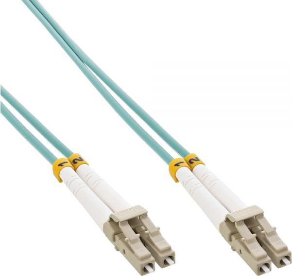 InLine - Patch-Kabel - LC Multi-Mode (M) bis LC Multi-Mode (M) - 50,0m - Glasfaser - 50/125 Mikrometer - OM3 - halogenfrei - Türkis (88526O) von InLine
