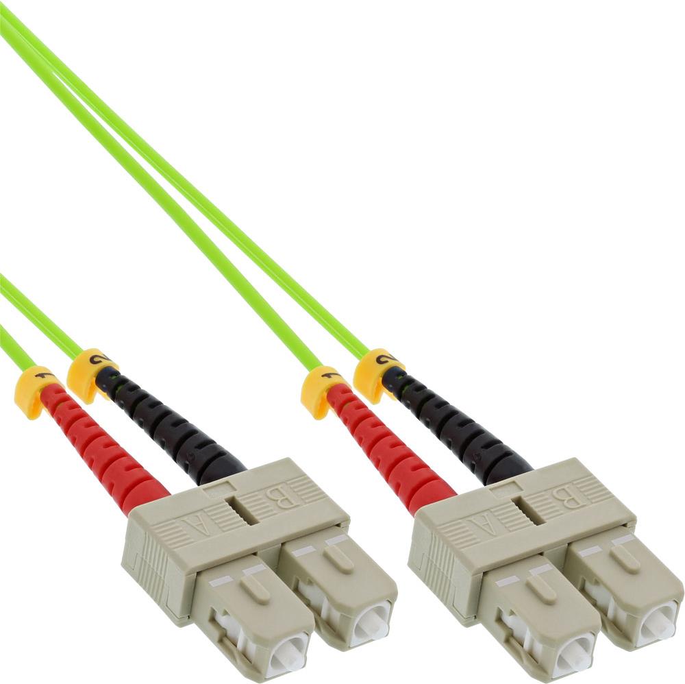 InLine - Patch-Kabel - SC multi-mode (M) bis SC multi-mode (M) - 10,0m - Glasfaser - 50/125 Mikrometer - OM5 - halogenfrei - grün (83510Q) von InLine