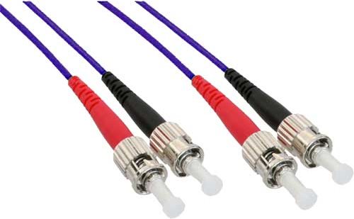 InLine - Patch-Kabel - ST multi-mode (M) - ST multi-mode (M) - 10,0m - Glasfaser - 50/125 Mikrometer - OM4 - halogenfrei - Violett (81510P) von InLine