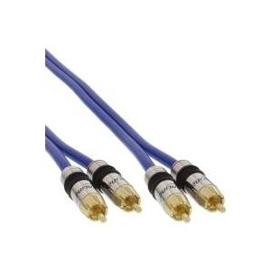 InLine Premium - Audiokabel - RCA männlich zu RCA männlich - 25,0m - doppelt abgeschirmtes Koaxialkabel - Blau (89725P) von InLine