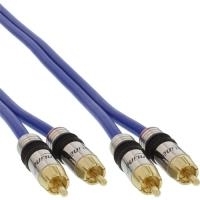 InLine Premium - Audiokabel - RCA männlich zu RCA männlich - 30cm - doppelt abgeschirmtes Koaxialkabel - Blau (89730P) von InLine