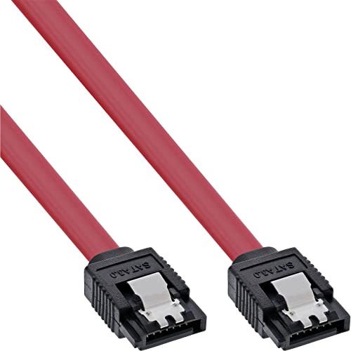InLine SATA 6Gb/s Kabel, mit Lasche, 0,5m von InLine