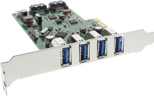InLine - Schnittstellenkarte - 4 x USB3.0 + 2 x SATA 6Gb/s - PCIe - Low Profile Slotblech (76664C) von InLine