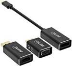InLine Set 6-in-1 - Video-/Audio-Adapter-Kit - DisplayPort / HDMI / USB / VGA - Schwarz - 4K Unterstützung (64109B) von InLine