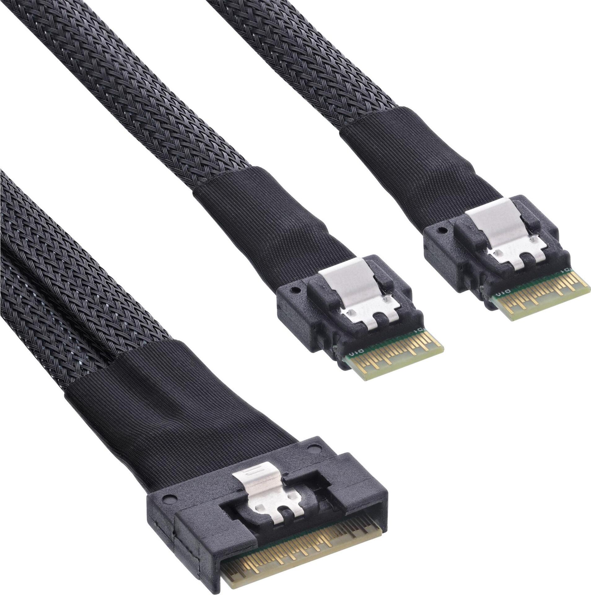 InLine Slim SAS Kabel SFF-8654 8i zu 2x 4i 0.5m - Kabel - 0,5 m (27649A) von InLine
