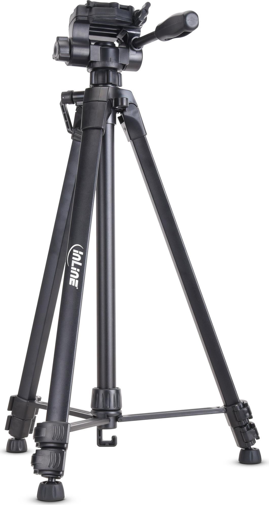 InLine Stativ für Digitalkameras und Videokameras Aluminium schwarz Höhe max. 1 - Kamerastativ (48018B) von InLine