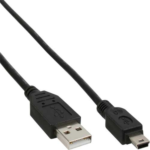 InLine USB 2.0 Mini-Kabel Stecker A an Mini-B Stecker 5pol. schwarz 1m von InLine