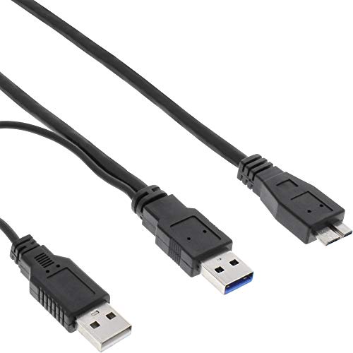 InLine USB 3.0 Y-Kabel (2X A an Micro B, 2 m) schwarz von InLine