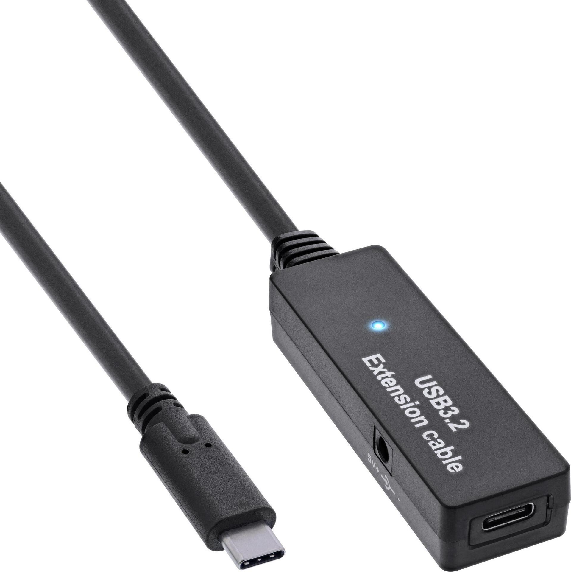 InLine USB 3.2 Gen.1 Aktiv-Verlängerung - USB-C Stecker an USB-C Buchse - 5m (35650C) von InLine