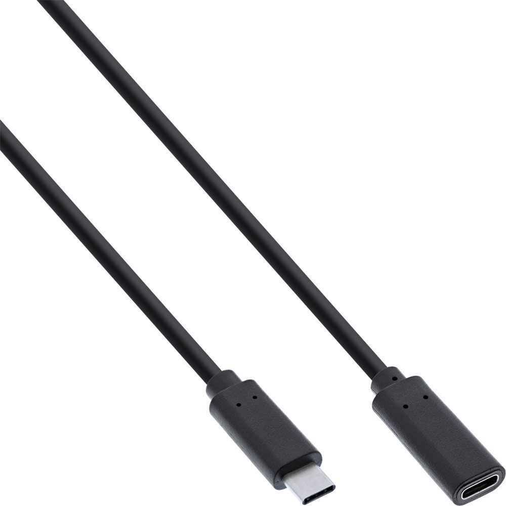 InLine USB 3.2 Kabel, USB Typ-C Verlängerung Stecker/Buchse, schwarz, 1.0m von InLine