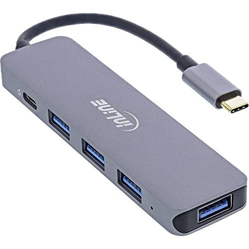 InLine USB 3.2 USB-Typ C Multi Hub (4X USB-A 5Gb/s + USB Typ-C (Data/PD 87W), OTG, Aluminiumgehäuse, 33271L von InLine