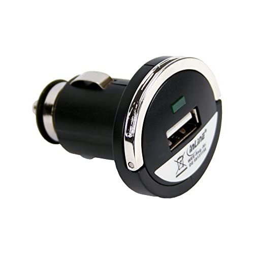 InLine USB KFZ Ladegerät Stromadapter, 12/24VDC zu 5V DC/1A, Mini, mit Ring 31502I von InLine