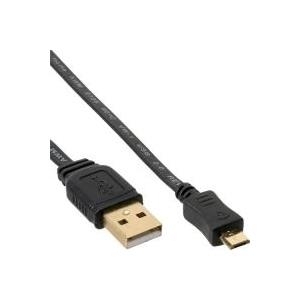 InLine - USB-Kabel - USB (S) zu Micro-USB Typ B (S) - USB2.0 - 5,0m - flach - Schwarz (31750F) von InLine