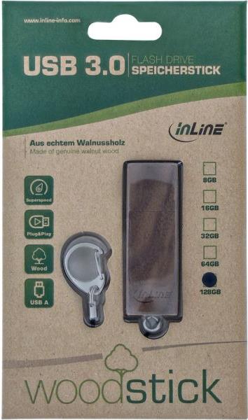 InLine Woodstick USB3.0k - USB-Stick - 128GB (35065W) von InLine