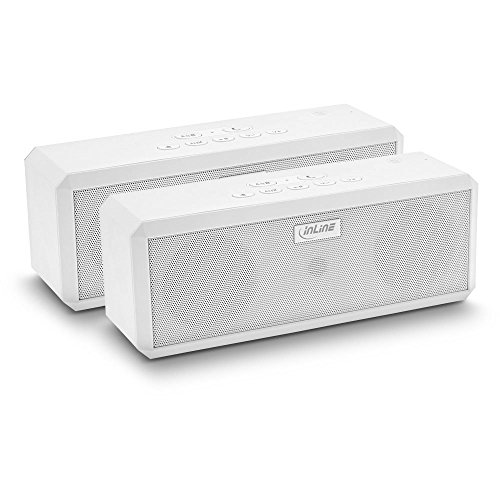 Inline WOOME 2 - True Wireless Stereo Bluetooth Lautsprecher, Doppelpack Weiß von InLine