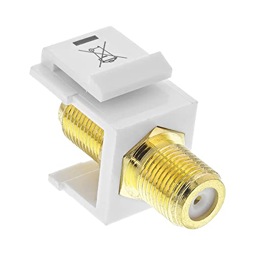 Keystone Einbauadapter, Verbindungskupplung für Sat-Kabel, 2X F-Buchsen, weiß von InLine