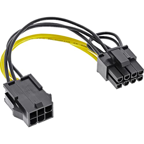 Mainboard Strom Adapter PCI-Express 6pol auf 8pol Netzteil Stecker Grafikkarte PCI-Express Ansch von InLine
