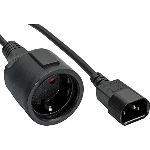 Netz Adapter Kabel, InLine®, Kaltgeräte C14 auf Schuko Buchse, 1m (1 Stück) von InLine