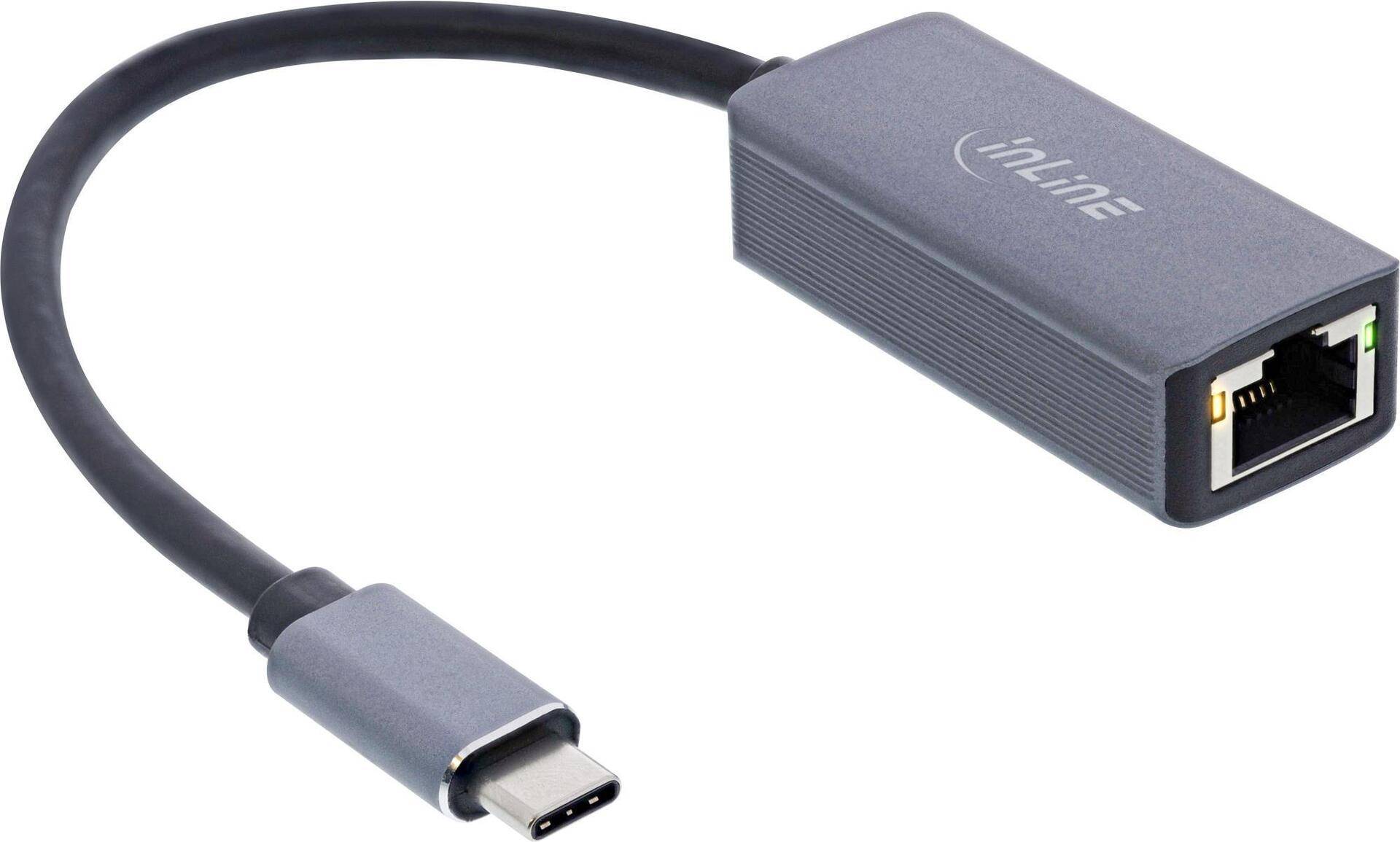 USB 3.2 zu 2.5Gb/s Netzwerk-Adapterkabel Typ-C RJ45 - Voll-Duplex - Halb-Duplex (33380M) von InLine