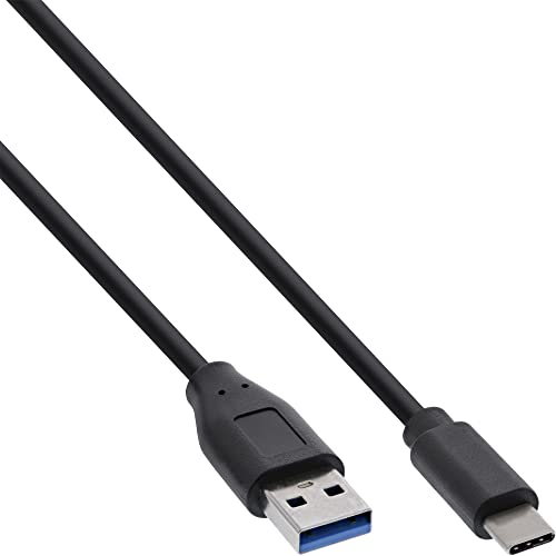 nLine® USB 3.2 Kabel, Typ C Stecker an A Stecker, schwarz, 0,3m von InLine