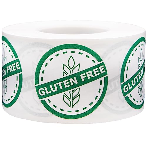 Glutenfreie Gluten Free Lebensmittel Allergien Lifestyle Kreis Aufkleber, 32 mm 1,25 Zoll Sicherheitsschilder 500 Packung von InStockLabels.com