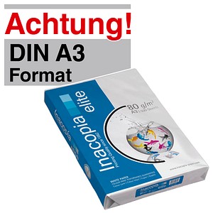 Inacopia Kopierpapier elite DIN A3 80 g/qm 500 Blatt von Inacopia