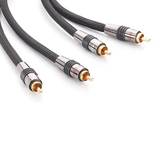 Eagle Cable by INAKUSTIK – 10040015 – Deluxe Stereo Audiokabel | kraftvoller und dynamischer Klang, hoher Kupfergehalt | 1,50m in Schwarz | 2-fache Abschirmung - Vollmetallstecker | Geflechtschirm von Inakustik