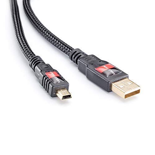Eagle Cable by INAKUSTIK – 10061032 – Deluxe USB-Kabel (A-Mini B)|Datenübertragungen mit 480 Mbit/s | 3,2m in Schwarz | Hochdichte Abschirmung | High Speed USB 2.0| moderner Geflechtschirm von Inakustik
