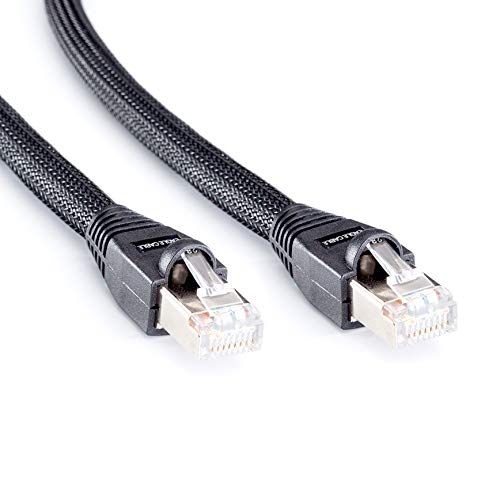 Eagle Cable by INAKUSTIK – 10065048 – Deluxe CAT6 Netzwerkkabel | LAN-Kabel für HD Audio- und HD Video-Streaming | 4,8m in Schwarz | 2-Fach geschirmt - Dicke Datenleiter (AWG 24) - SF-UTP Ausführung von Inakustik